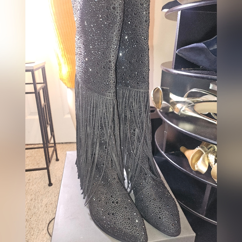 New black Rhinestone boots sz 9 1/2